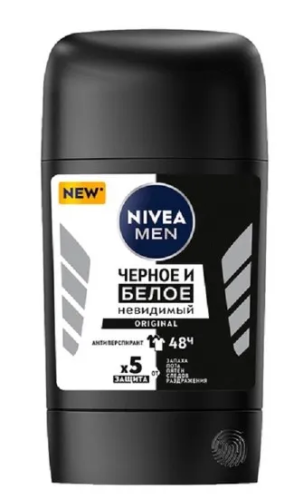 NIVEA MEN антиперспирант черное и белое 50мл стик 83134